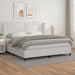 Pat box spring cu saltea, alb, 200x200 cm, piele ecologică - WALTI WALTI
