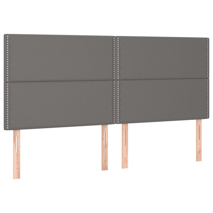 Pat continental cu saltea, gri, 200x200 cm, piele ecologică - WALTI WALTI