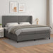 Pat continental cu saltea, gri, 200x200 cm, piele ecologică - WALTI WALTI