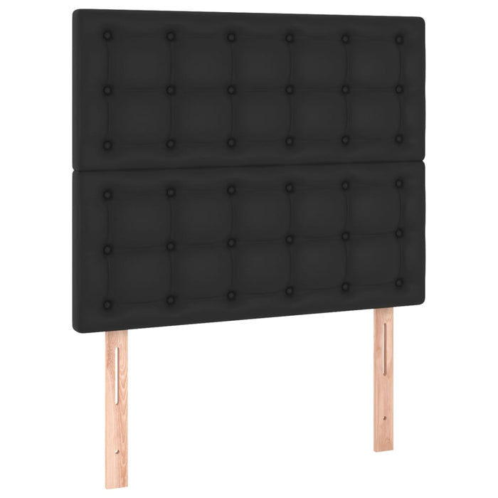 Pat continental cu saltea, negru, 80x200 cm, piele ecologică - WALTI WALTI