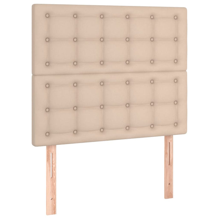 Pat box spring cu saltea, cappuccino, 80x200 cm piele ecologică WALTI