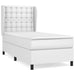 Pat box spring cu saltea, alb, 90x190 cm, piele ecologică - WALTI WALTI