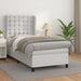 Pat box spring cu saltea, alb, 90x190 cm, piele ecologică - WALTI WALTI