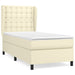 Pat box spring cu saltea, crem, 90x190 cm, piele ecologică - WALTI WALTI