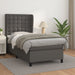 Pat box spring cu saltea, gri, 90x200 cm, piele ecologică - WALTI WALTI