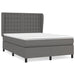Pat box spring cu saltea, gri, 140x190 cm, piele ecologică - WALTI WALTI