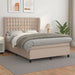 Pat box spring cu saltea, cappuccino, 140x190cm piele ecologică - WALTI WALTI