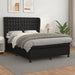 Pat box spring cu saltea, negru, 140x200 cm, piele ecologică - WALTI WALTI