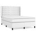 Pat box spring cu saltea, alb, 140x200 cm, piele ecologică - WALTI WALTI
