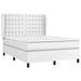 Pat box spring cu saltea, alb, 140x200 cm, piele ecologică - WALTI WALTI