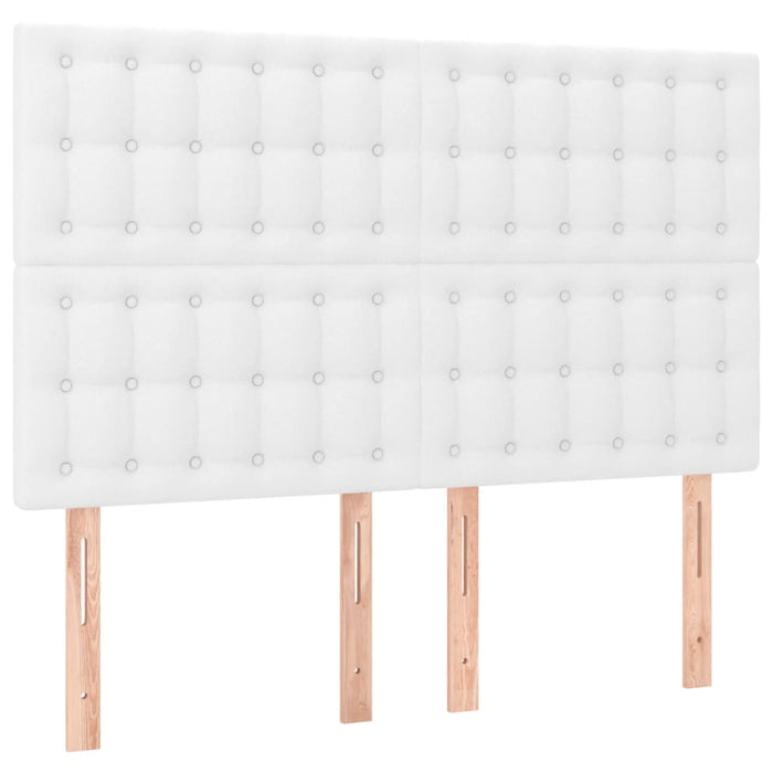 Pat box spring cu saltea, alb, 140x200 cm, piele ecologică - WALTI WALTI