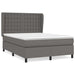 Pat box spring cu saltea, gri, 140x200 cm, piele ecologică - WALTI WALTI