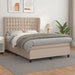 Pat box spring cu saltea, cappuccino, 140x200cm piele ecologică - WALTI WALTI