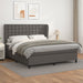 Pat box spring cu saltea, gri, 160x200 cm, piele ecologică - WALTI WALTI