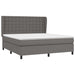 Pat box spring cu saltea, gri, 180x200 cm, piele ecologică - WALTI WALTI