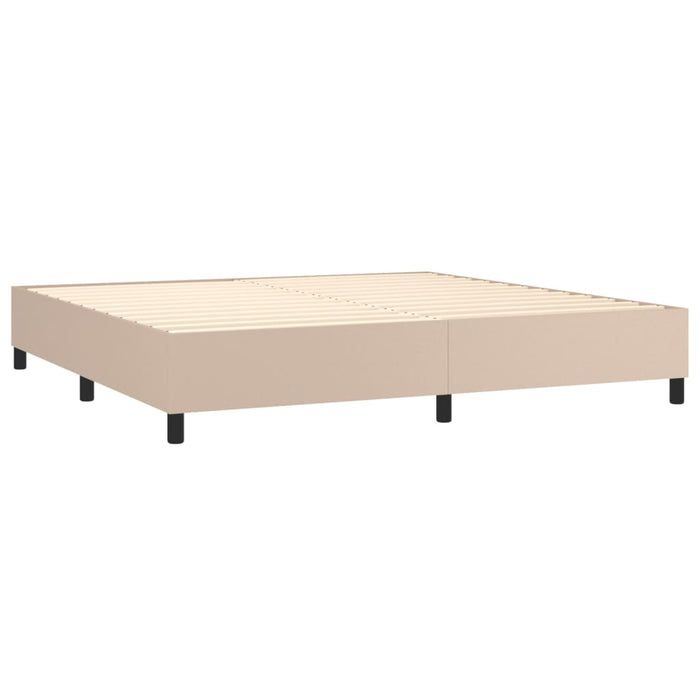 Pat continental cu saltea, cappuccino, 200x200 cm, piele eco WALTI