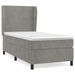 Pat continental cu saltea, gri deschis, 80x200 cm, catifea - WALTI WALTI