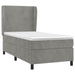 Pat continental cu saltea, gri deschis, 80x200 cm, catifea - WALTI WALTI