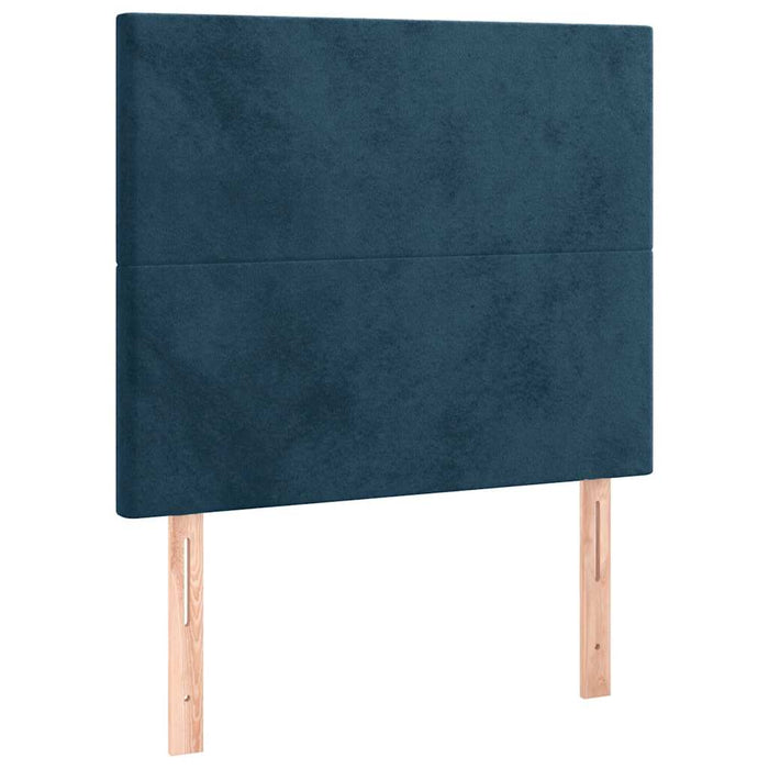 Pat box spring cu saltea, albastru închis, 80x200 cm, catifea - WALTI WALTI