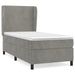 Pat box spring cu saltea, gri deschis, 90x190 cm, catifea - WALTI WALTI