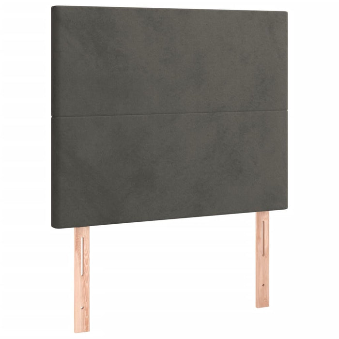 Pat box spring cu saltea, gri închis, 90x190 cm, catifea - WALTI WALTI