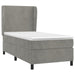 Pat box spring cu saltea, gri deschis, 90x200 cm, catifea - WALTI WALTI