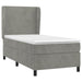 Pat box spring cu saltea, gri deschis, 100x200 cm, catifea - WALTI WALTI