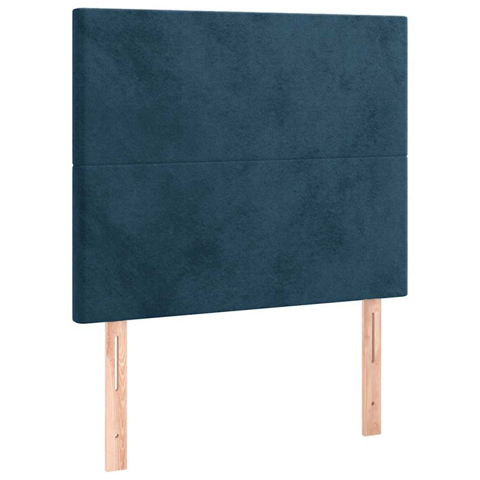 Pat box spring cu saltea, albastru închis, 100x200 cm, catifea - WALTI WALTI
