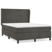 Pat box spring cu saltea, gri închis, 140x190 cm, catifea - WALTI WALTI