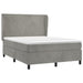 Pat box spring cu saltea, gri deschis, 140x200 cm, catifea - WALTI WALTI