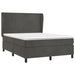 Pat box spring cu saltea, gri închis, 140x200 cm, catifea - WALTI WALTI