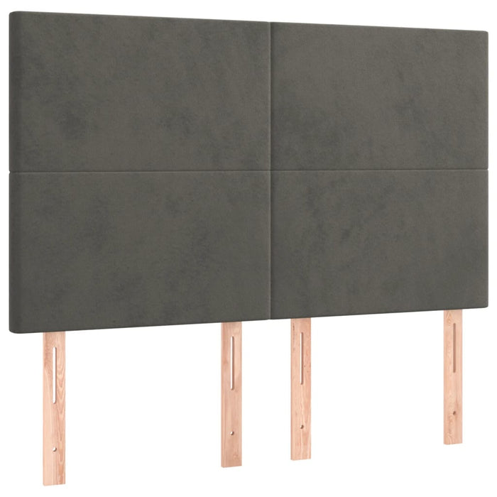 Pat box spring cu saltea, gri închis, 140x200 cm, catifea - WALTI WALTI