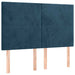Pat box spring cu saltea, albastru închis, 140x200 cm, catifea - WALTI WALTI