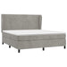 Pat box spring cu saltea, gri deschis, 160x200 cm, catifea - WALTI WALTI