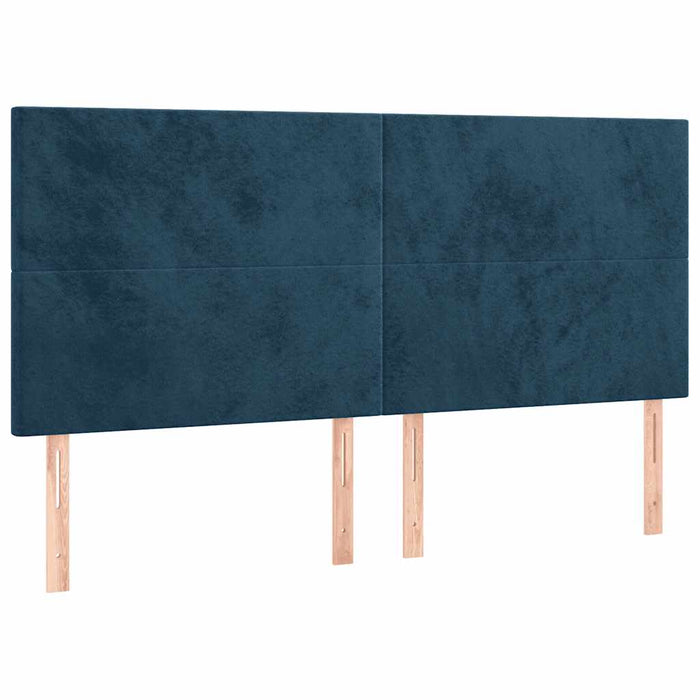 Pat box spring cu saltea, albastru închis, 180x200 cm, catifea - WALTI WALTI