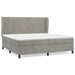 Pat box spring cu saltea, gri deschis, 200x200 cm, catifea - WALTI WALTI