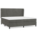 Pat box spring cu saltea, gri închis, 200x200 cm, catifea - WALTI WALTI