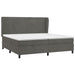 Pat box spring cu saltea, gri închis, 200x200 cm, catifea - WALTI WALTI