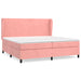 Pat box spring cu saltea, roz, 200x200 cm, catifea - WALTI WALTI