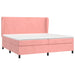 Pat box spring cu saltea, roz, 200x200 cm, catifea - WALTI WALTI