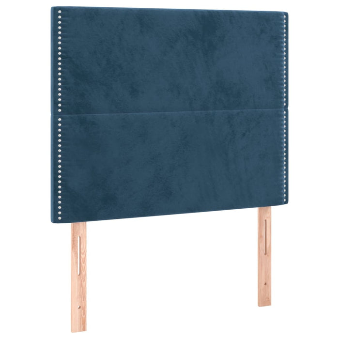 Pat box spring cu saltea, albastru închis, 80x200 cm, catifea - WALTI WALTI