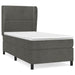 Pat box spring cu saltea, gri închis, 90x190 cm, catifea - WALTI WALTI