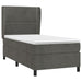 Pat box spring cu saltea, gri închis, 90x190 cm, catifea - WALTI WALTI