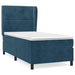 Pat box spring cu saltea, albastru închis, 90x190 cm, catifea - WALTI WALTI