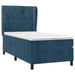 Pat box spring cu saltea, albastru închis, 90x190 cm, catifea - WALTI WALTI