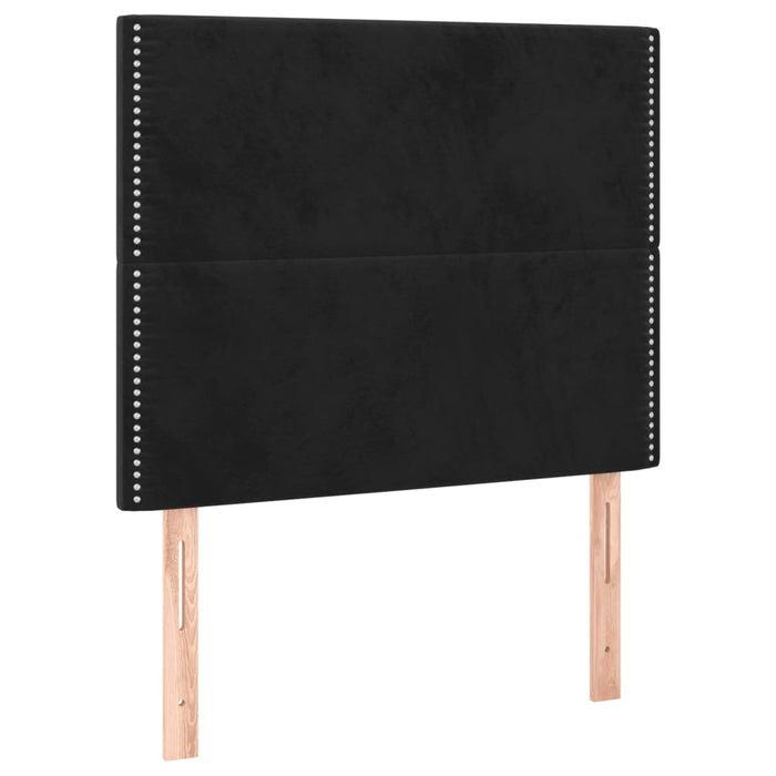 Pat box spring cu saltea, negru, 90x200 cm, catifea - WALTI WALTI