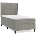 Pat box spring cu saltea, gri deschis, 100x200 cm, catifea - WALTI WALTI