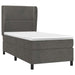 Pat box spring cu saltea, gri închis, 100x200 cm, catifea - WALTI WALTI