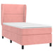 Pat box spring cu saltea, roz, 100x200 cm, catifea - WALTI WALTI