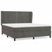 Pat box spring cu saltea, gri închis, 160x200 cm, catifea - WALTI WALTI